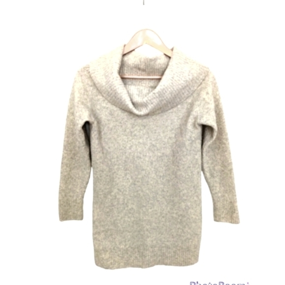 WILFRED FREE Aritzia Wool Blend Funnel Neck Sweater Light Heather Gray